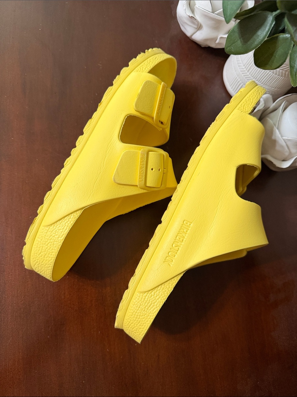 Birkenstock Size 40/ 9 US Yellow Double-Buckle EVA Sandals - Picture 7 of 10